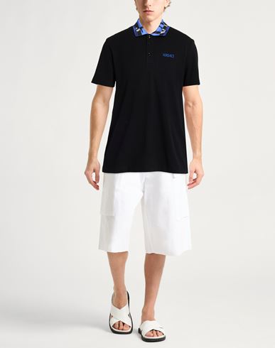 Man Polo shirt Black Size L Cotton