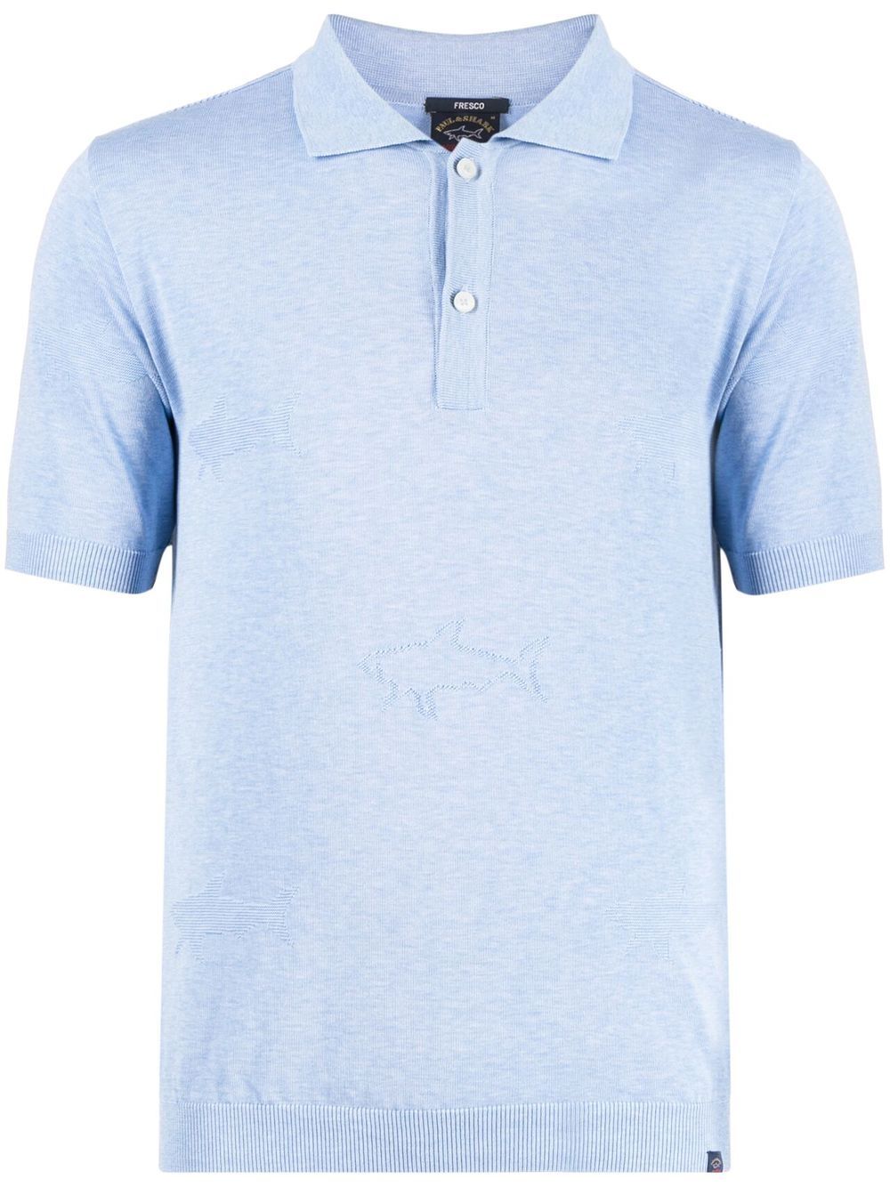 Shark-pattern polo shirt - Blue