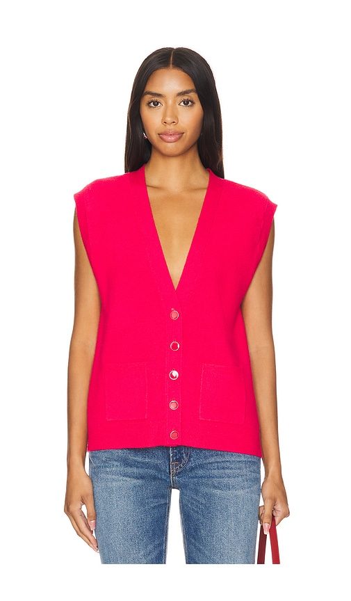 525 Jessica Button Front Vest in Red. -  XL also in L