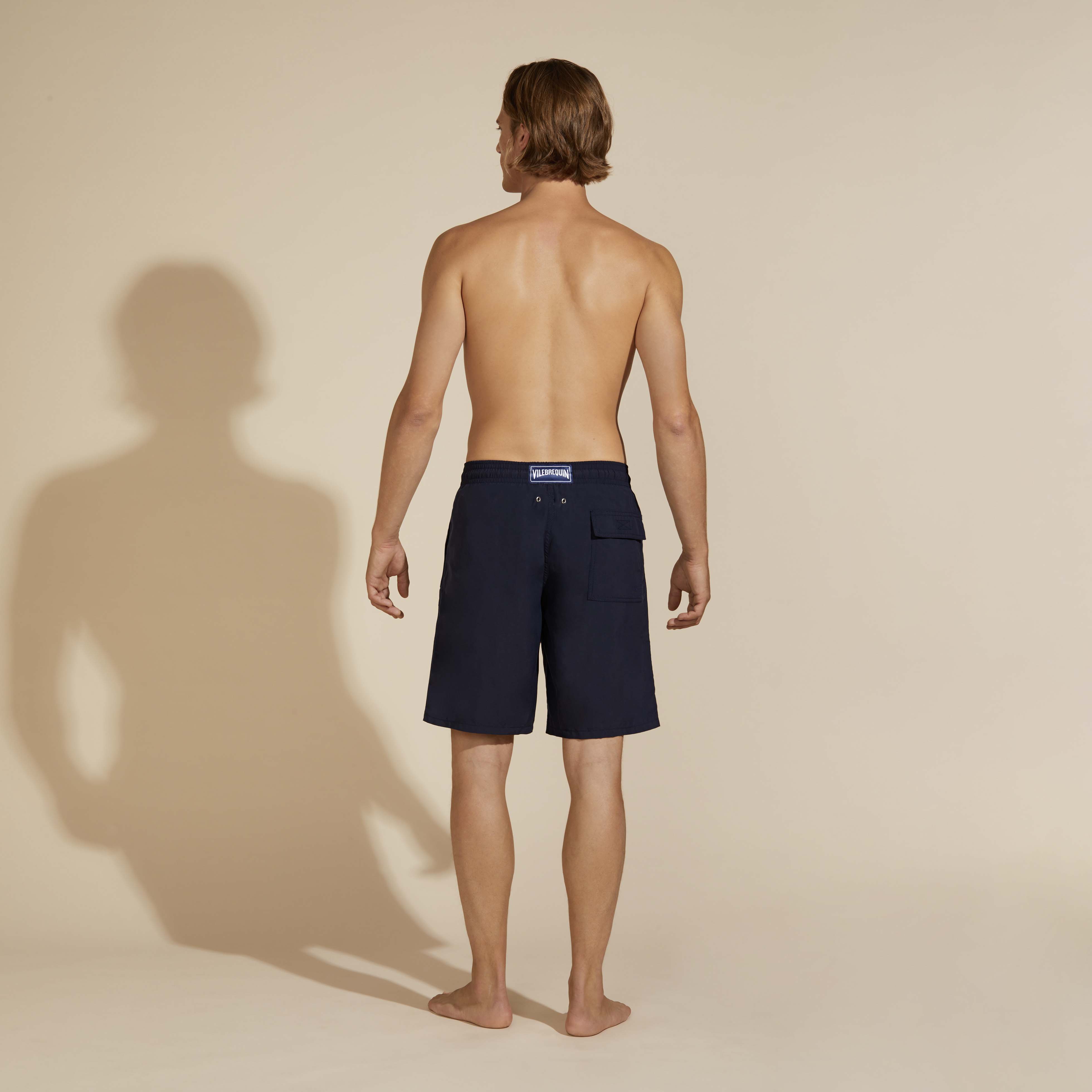 Men Long Swim Shorts Solid - Swimming Trunk - Okoa - Blue
