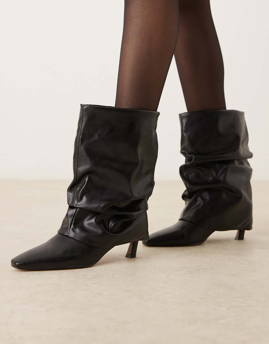 Cambria slouch pull on boots in black