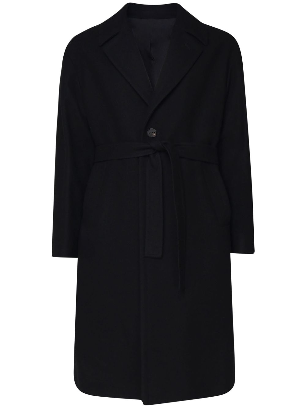 Belted wool coat - Black