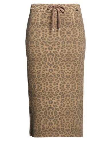 Woman Midi skirt Brown Size S Cotton, Polyester