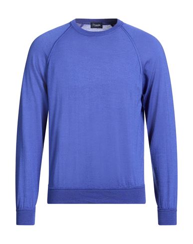 Man Sweater Blue Size 40 Cashmere, Merino Wool, Silk