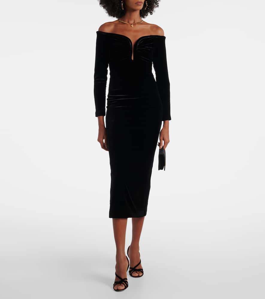Off-shoulder midi dress