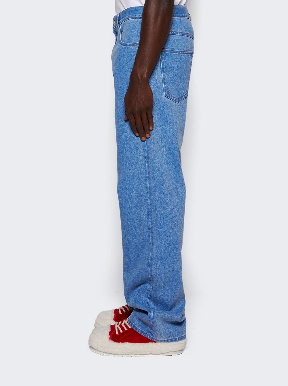 Logo-patch cotton jeans - Blue