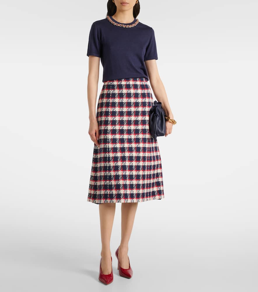 Tweed midi skirt