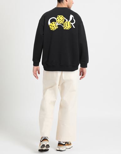 Man Sweatshirt Black Size L Cotton, Polyester