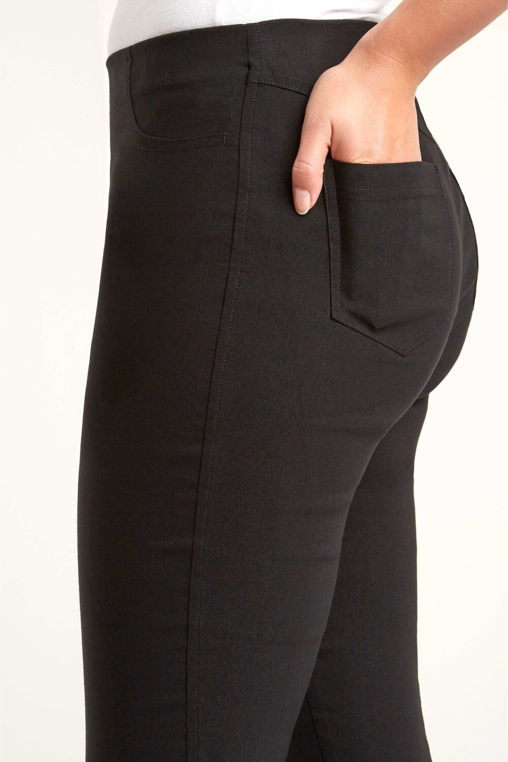 3/4 Length Stretch Elastic Waist Trouser
