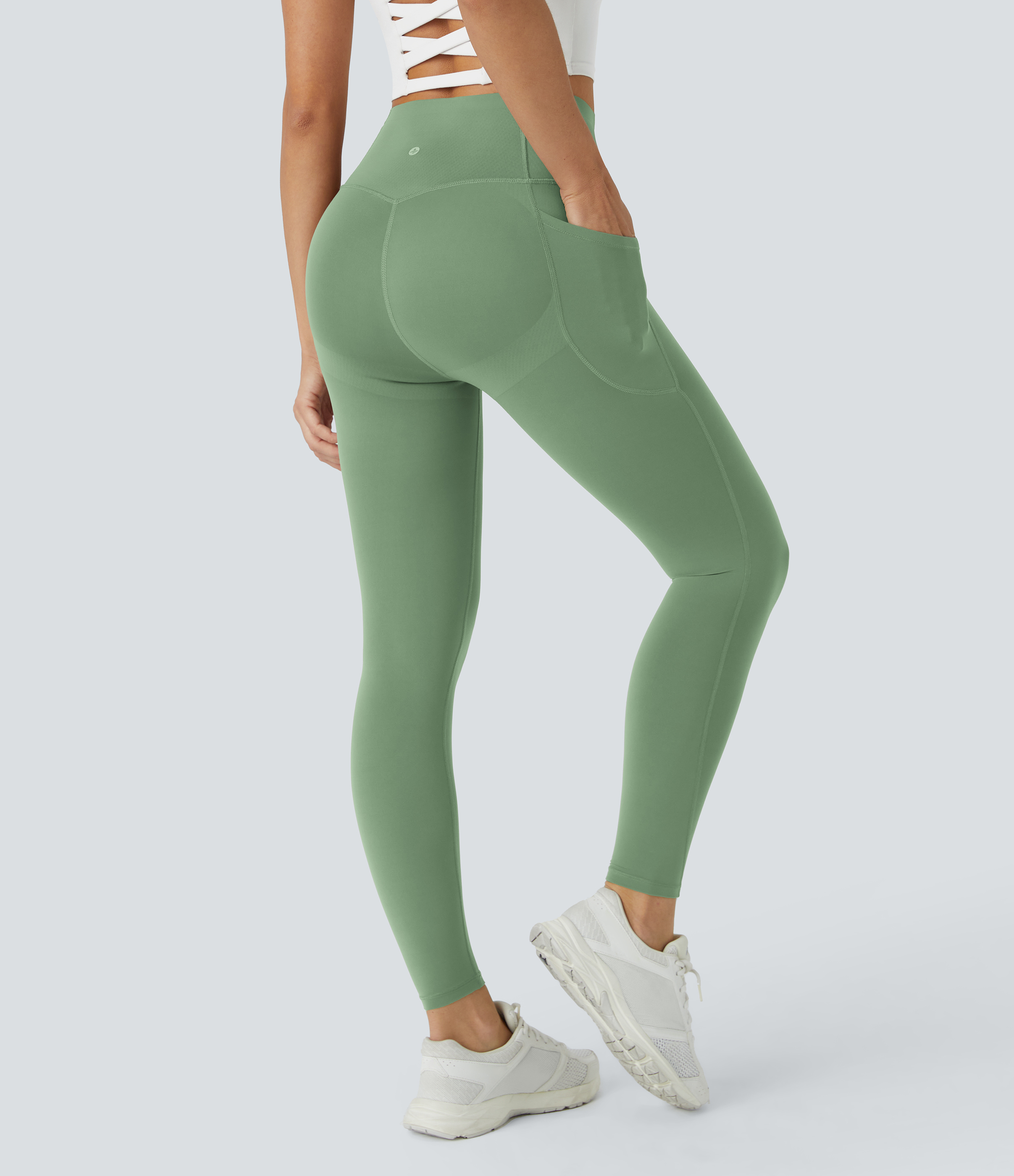 UltraSculpt™ SoCinched High Waisted Butt Lifting Tummy Control Pocket Shaping Workout Leggings  - Kashmir