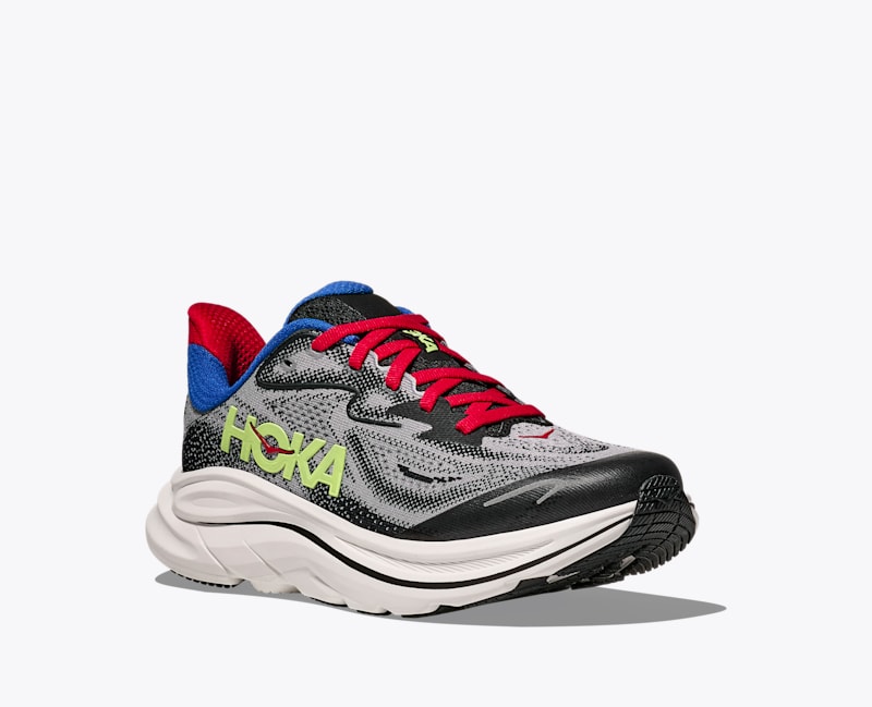 HOKA Clifton 10 Shoes in Foggy Grey/Black