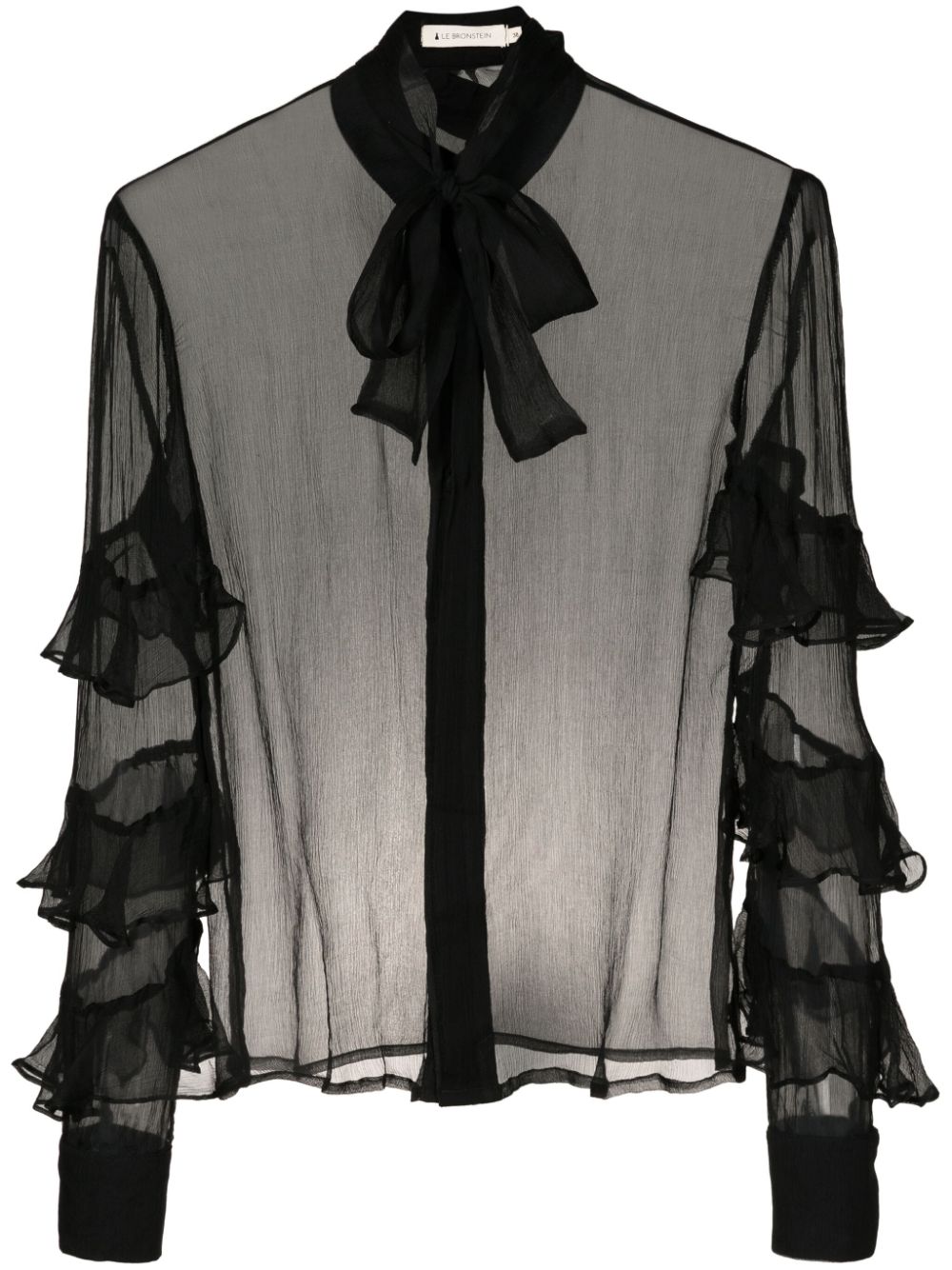 Adrian ruffle-detail shirt - Black
