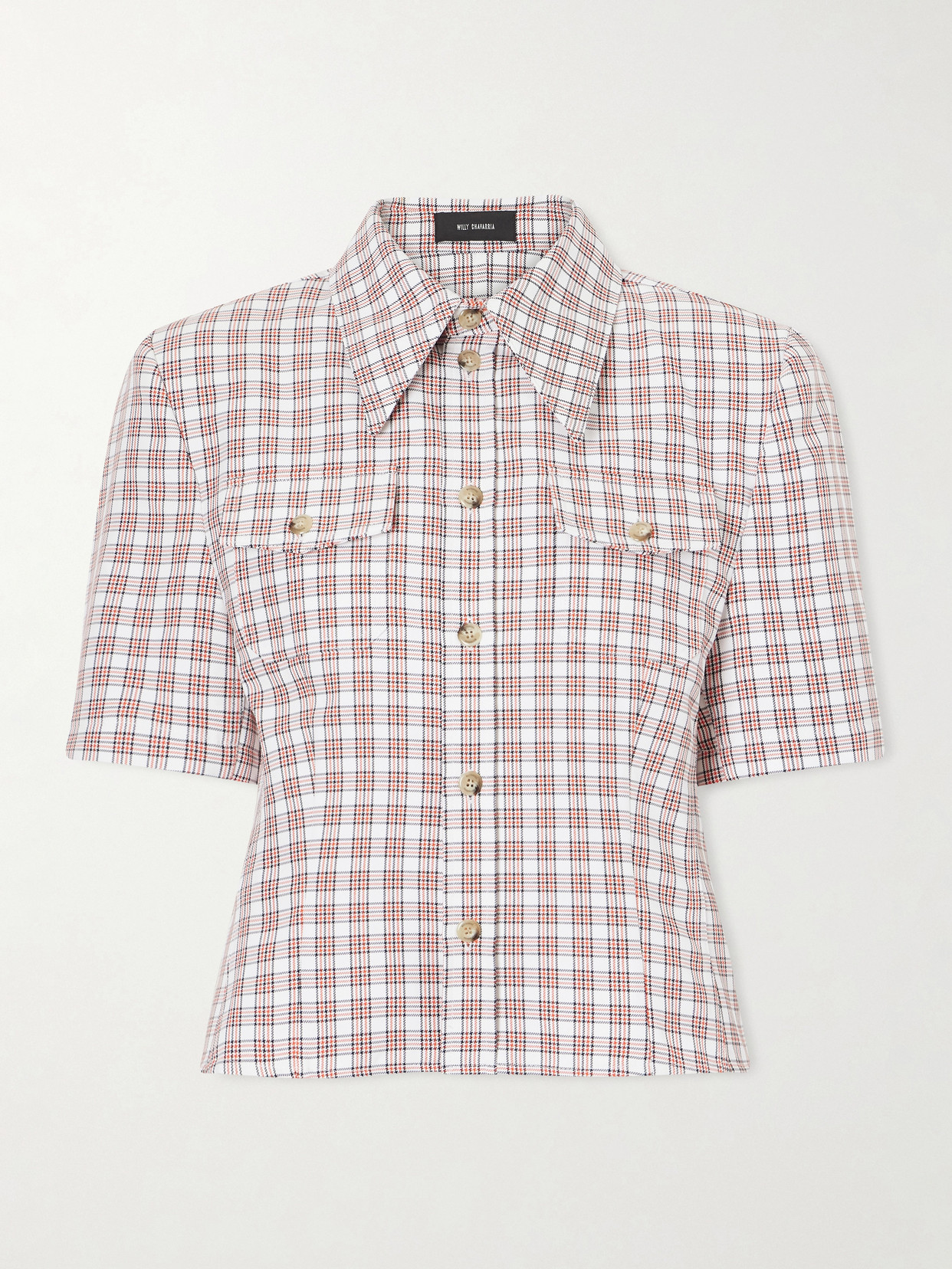 Chavela Checked Woven Shirt - Red