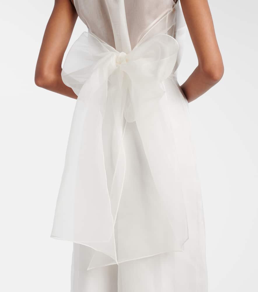 Tunca semi-sheer silk gown