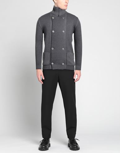 Man Cardigan Grey Size 36 Merino Wool