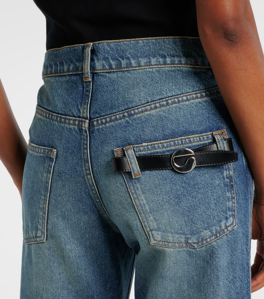 Mid-rise straight jeans