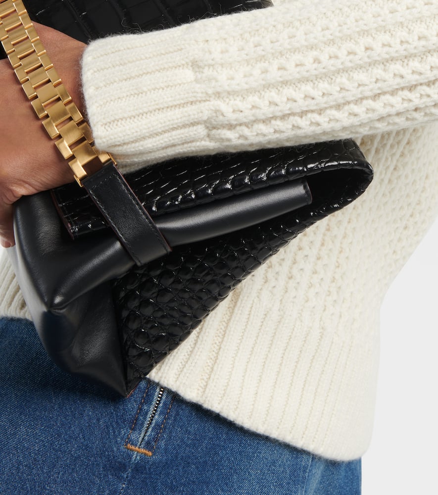Double-collar wool sweater