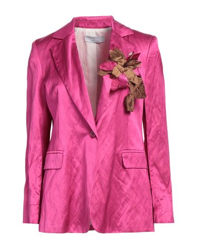 Woman Blazer Fuchsia Size 10 Viscose, Cotton, Metallic fiber