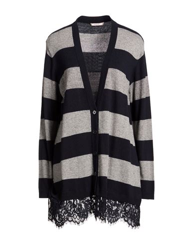 Elena Mirò Woman Cardigan Midnight blue Size 14 Acrylic, Polyamide, Viscose, Cashmere