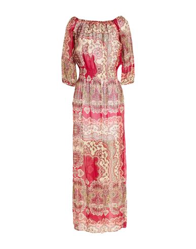 Woman Maxi dress Red Size 6 Cotton, Silk