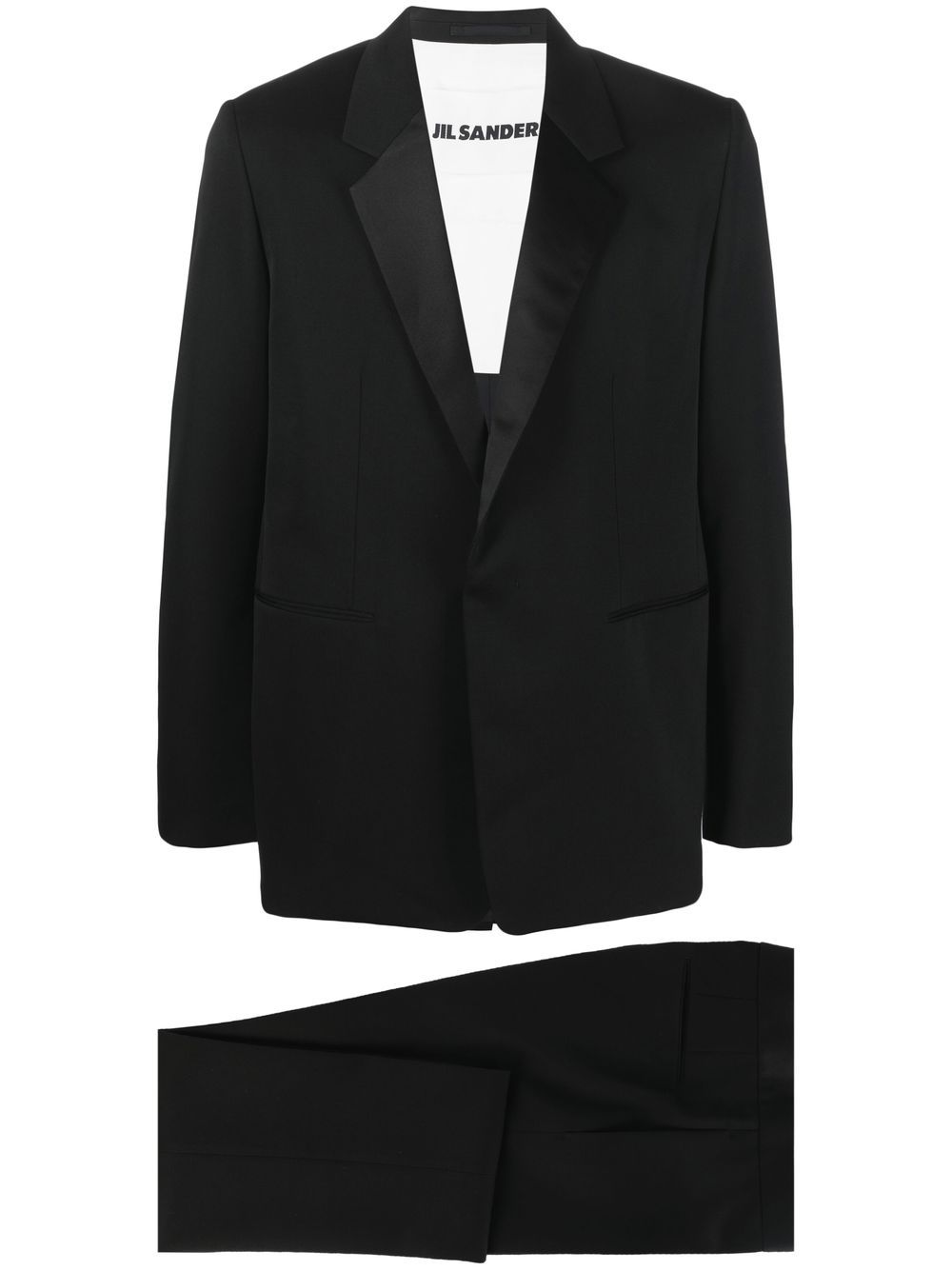 Single-breasted wool suit - Black