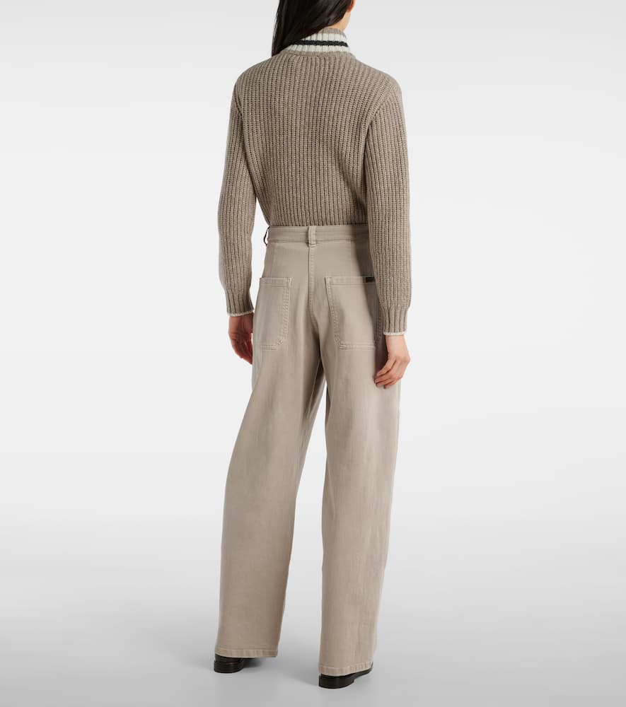 Mid-rise wide-leg jeans
