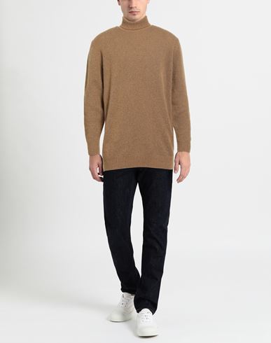 Man Turtleneck Camel Size 44 Cashmere, Silk, Polyester