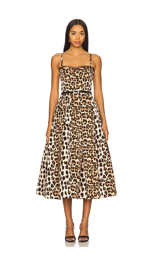 Bronx Banco Inara Leopard Midi Dress in Brown. S. Also in