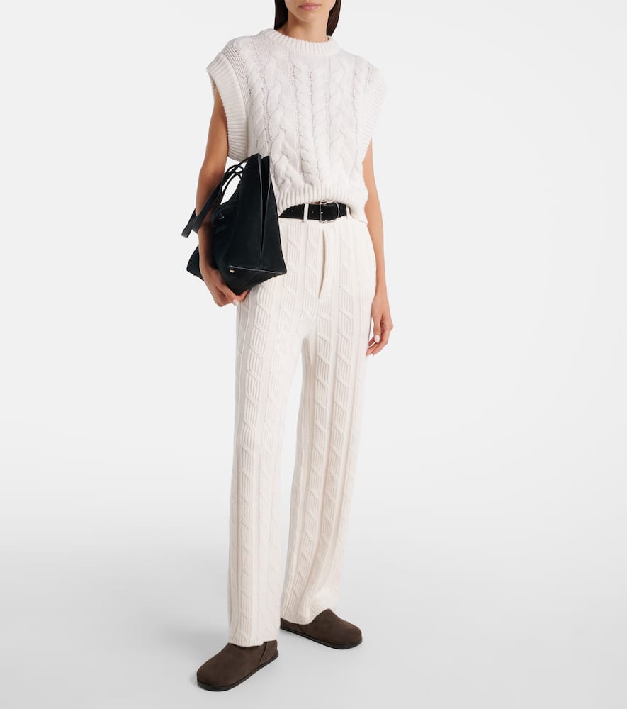 Ebba low-rise cashmere wide-leg pants