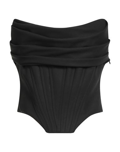 Woman Top Black Size 8 Virgin Wool, Elastane