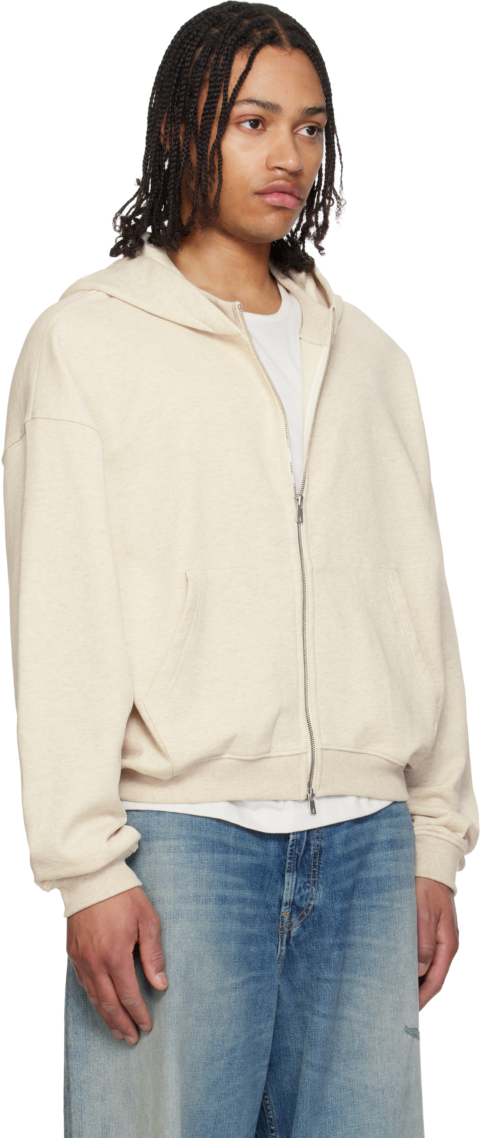 Gray RH Zip Up Hoodie