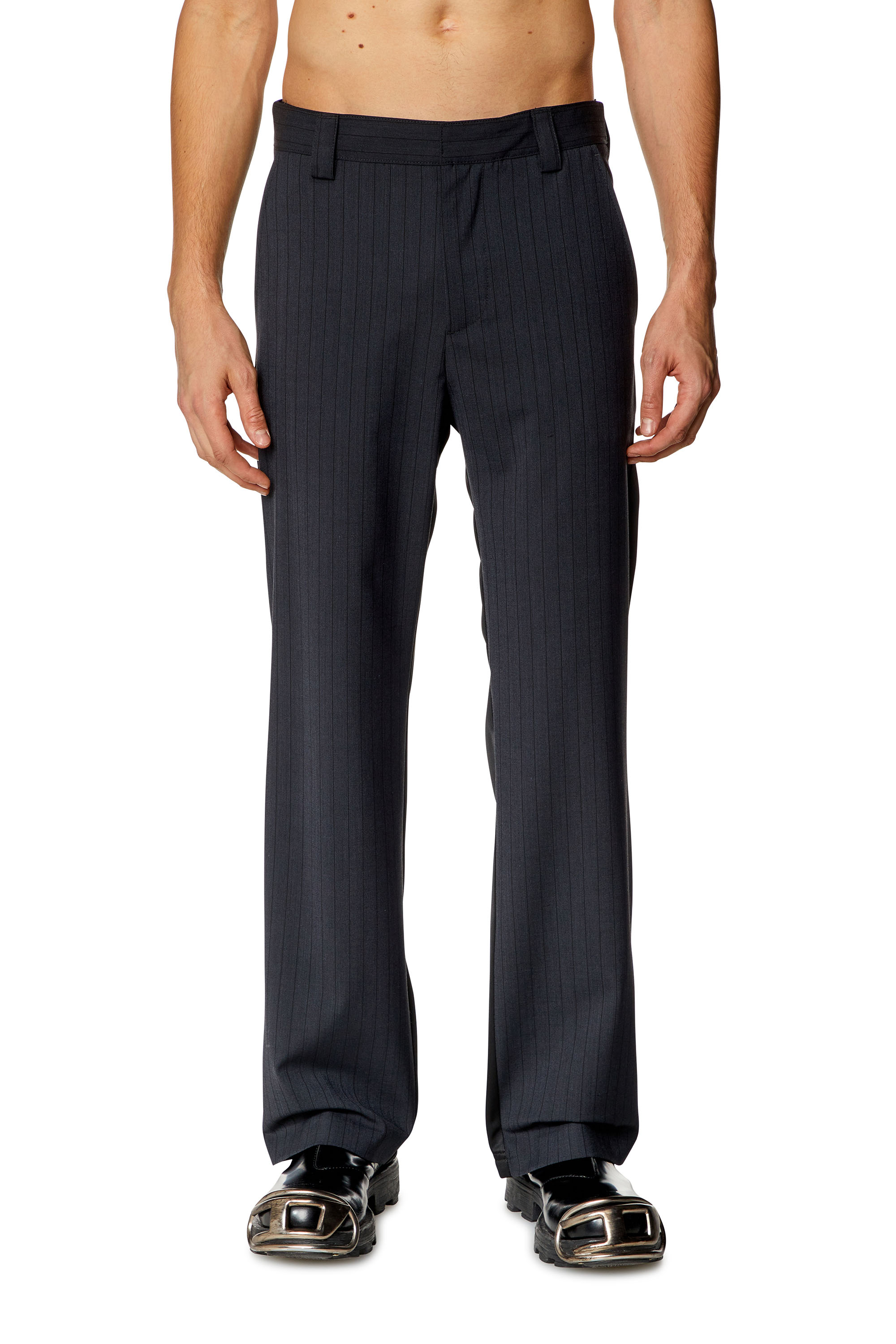 P-Wire pinstriped tailored trousers - Black