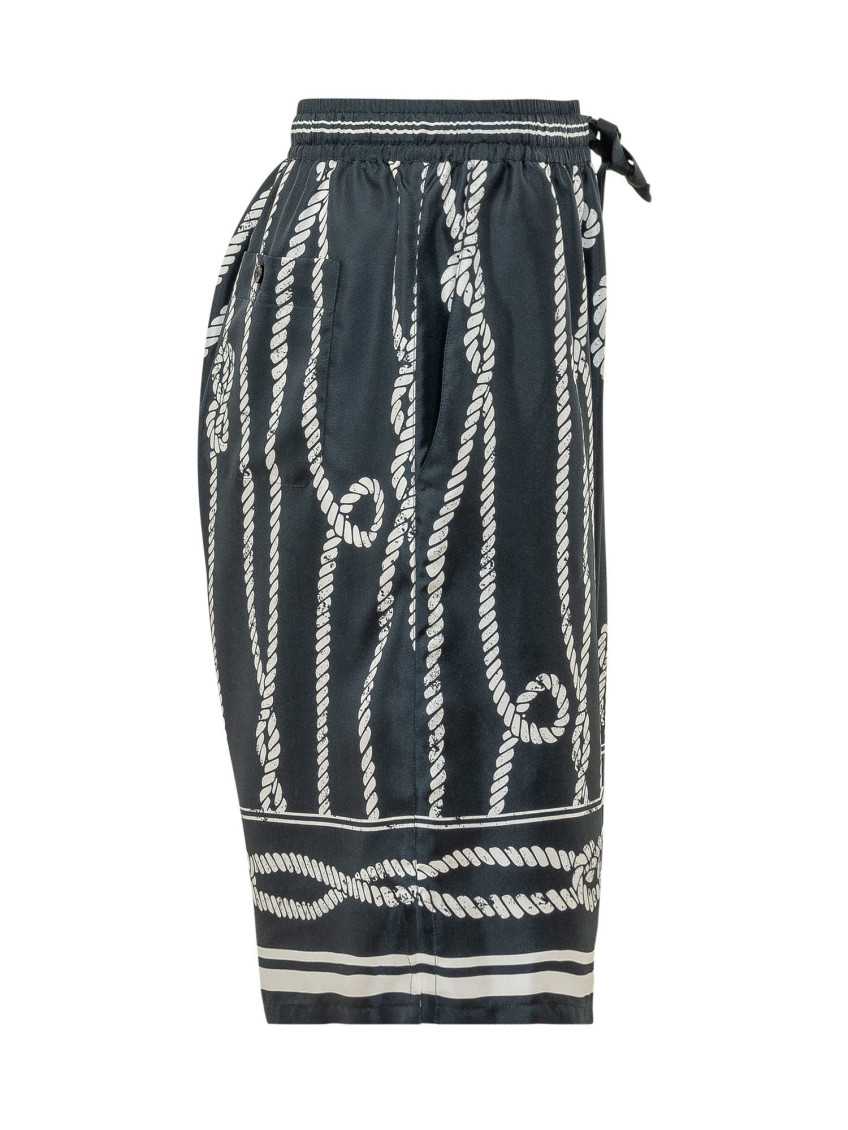 Charcoal Grey Printed Shorts