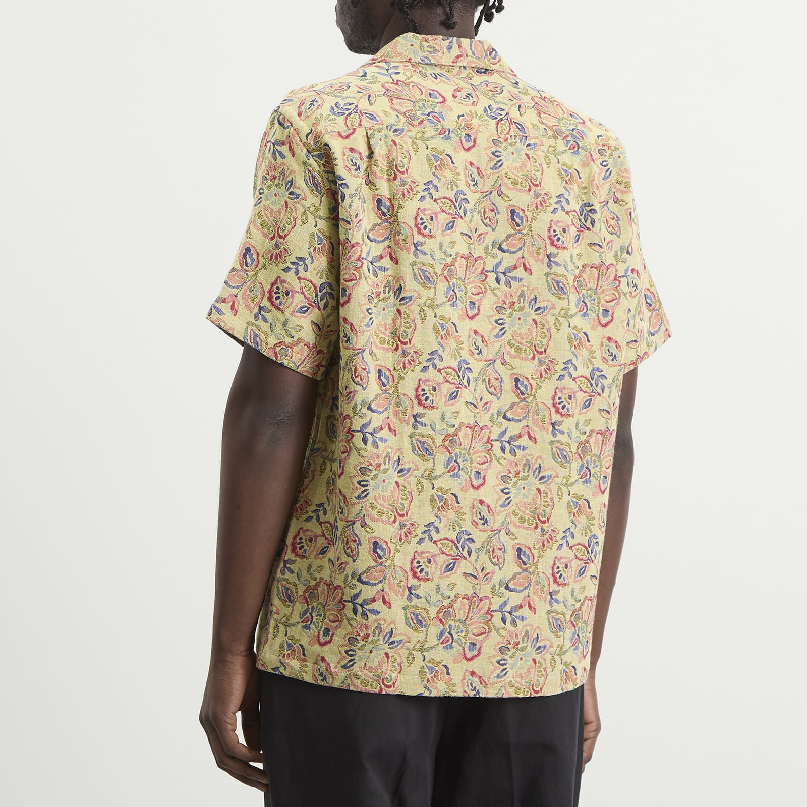 Men's Tapestry Flowers Vacation Shirt Natural
