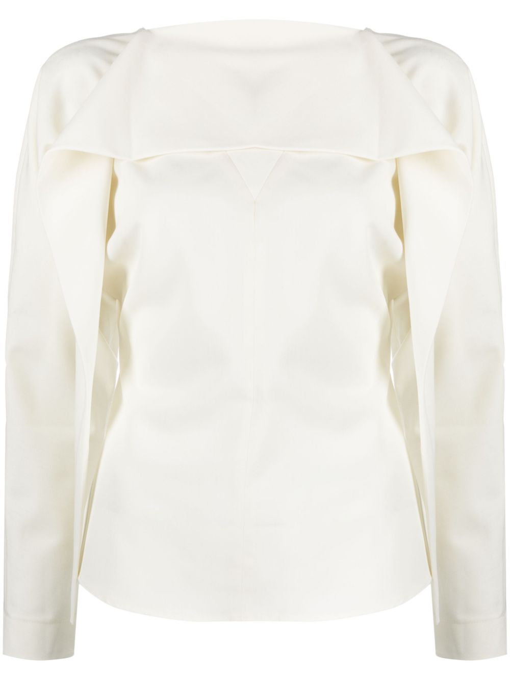 Layered long-sleeve blouse - Neutrals