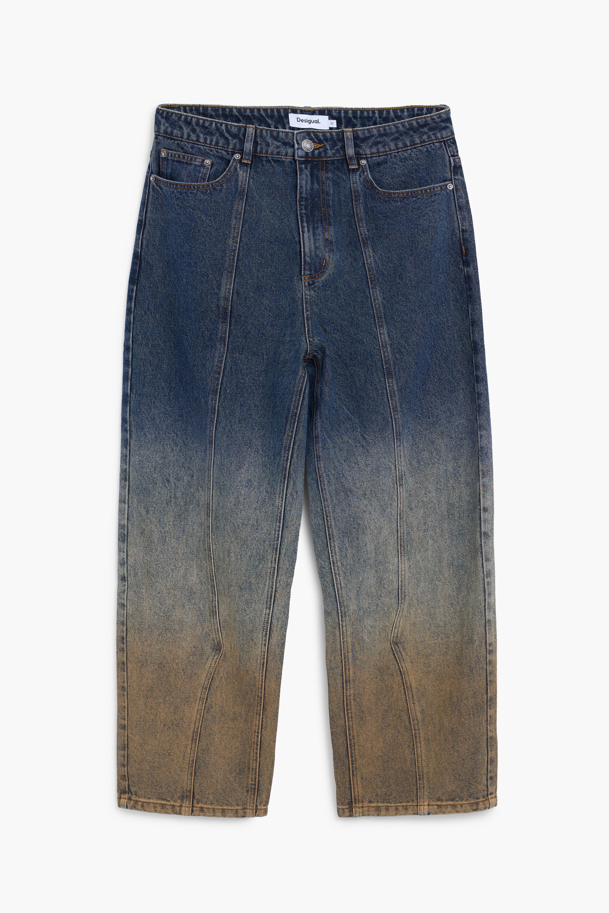 Denim pants with cuffed he