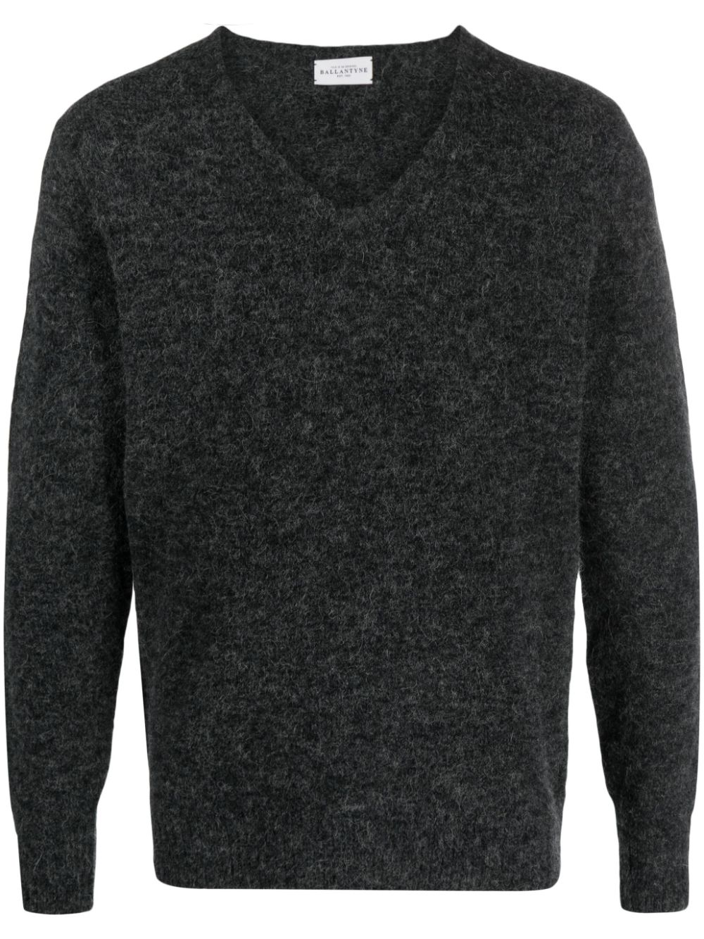 V-neck long-sleeve jumper - Grey