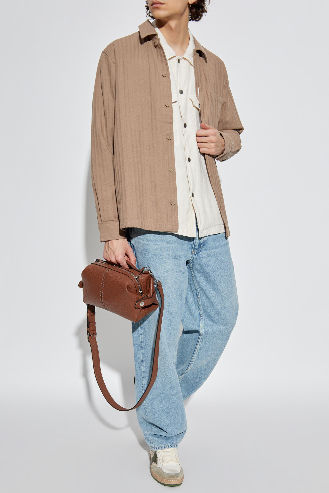 Rag & Bone  Linen Shirt With Pockets, Men's, Cream