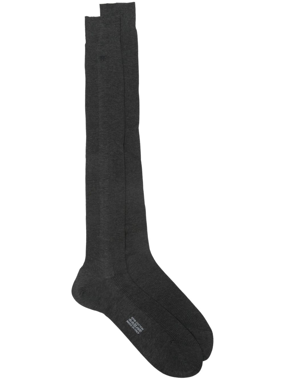 Logo-embroidered cotton socks - Blue