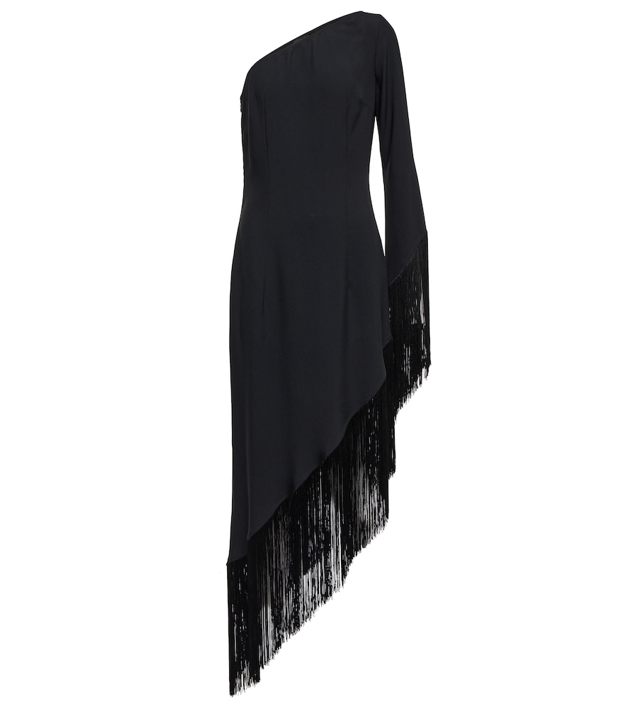 Aventador fringed one-shoulder midi dress