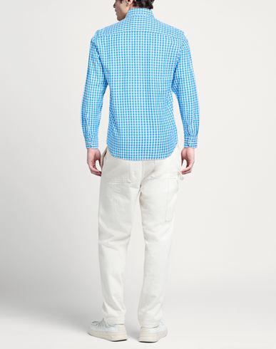 Man Shirt Azure Size 16 ½ Cotton, Linen