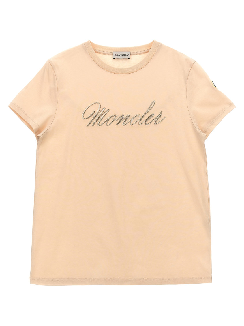Girls Pink Logo Embroidery T-shirt