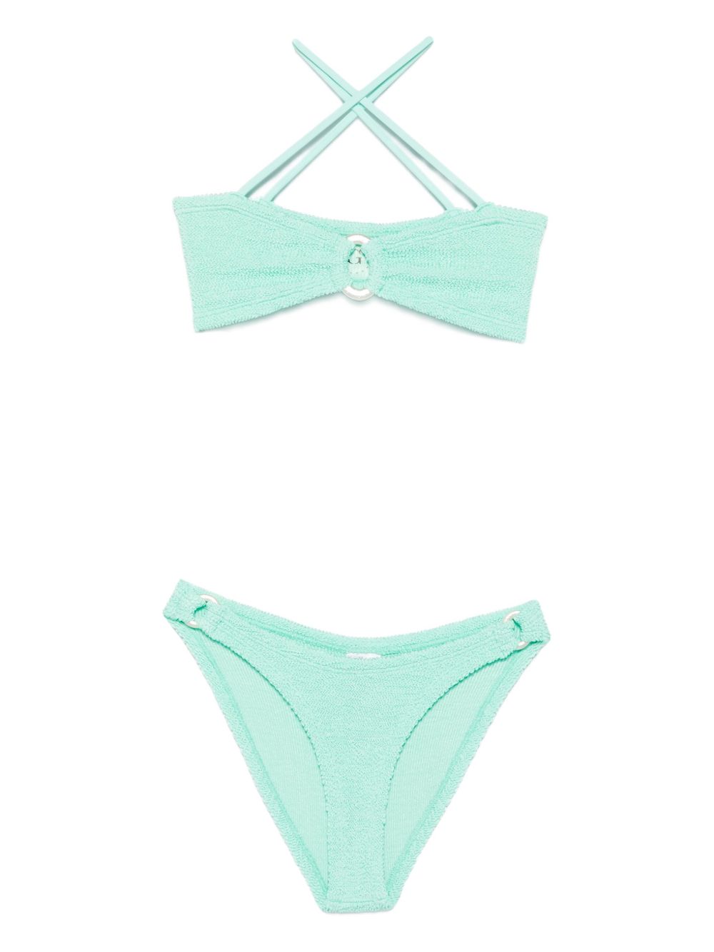 Misty crinkle metallic bikini - Green