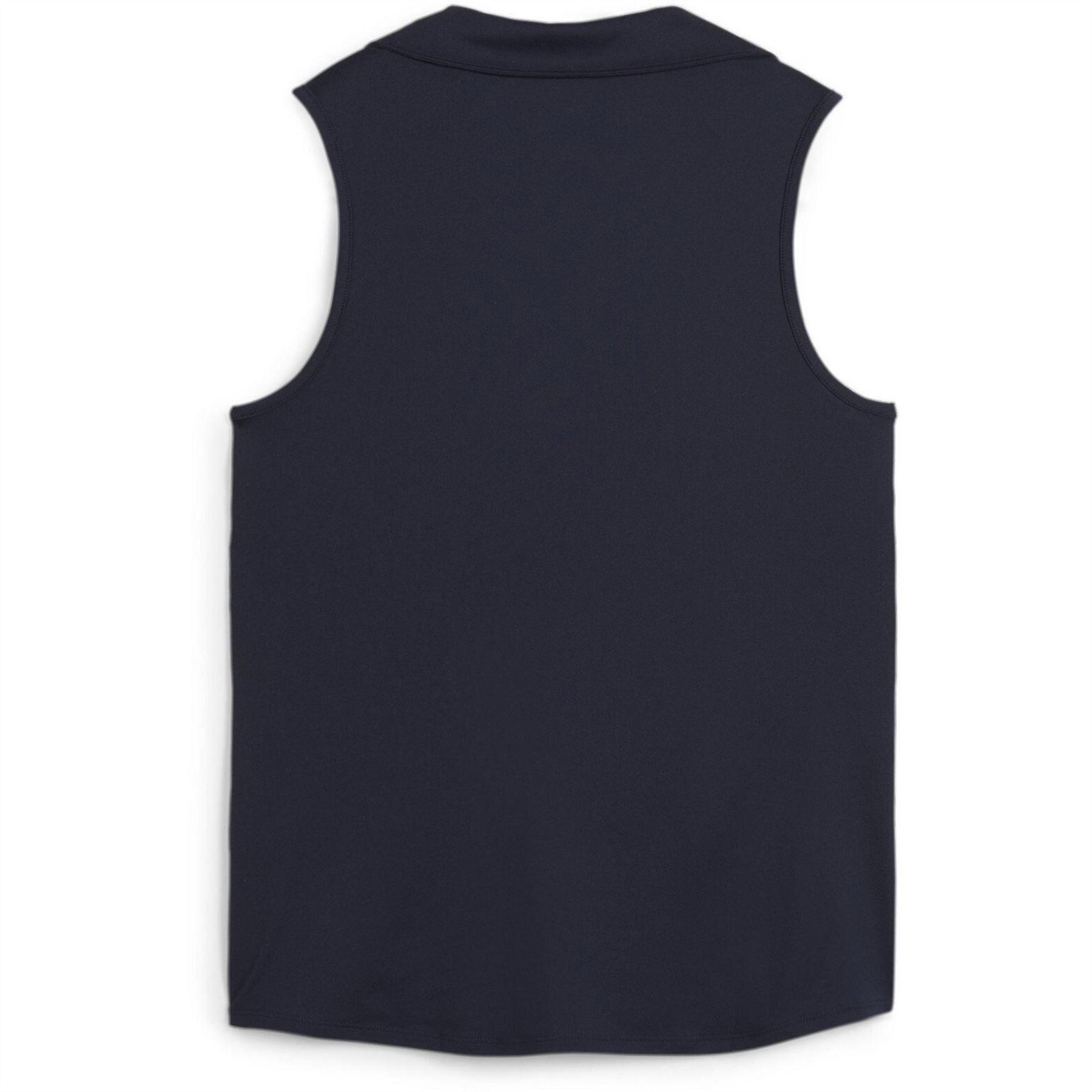 Puma Womens Cloudspun Piped Sleeveless Performance Polo Shirt in Deep Navy - Blue