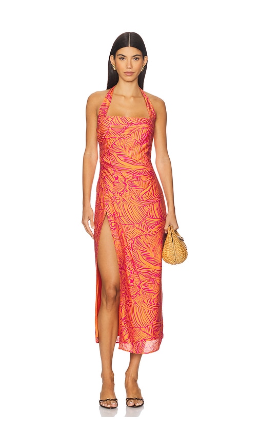 SEVEN WONDERS Alana Midi Dress in Orange. - S also in