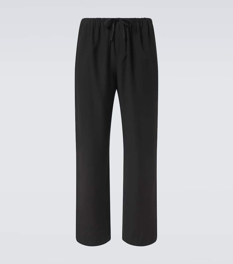 Xon cotton and silk wide-leg pants