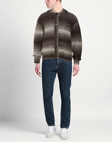 Man Cardigan Grey Size M Wool, Recycled polyester, Recycled nylon
