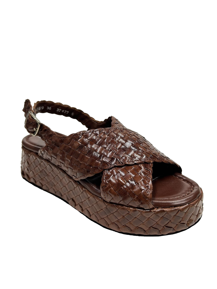 Brown Slingback Wedges