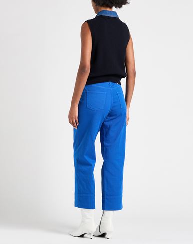Woman Pants Blue Size 26 Cotton, Elastomultiester, Elastane