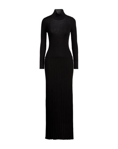 Woman Maxi dress Black Size M Wool, Acrylic
